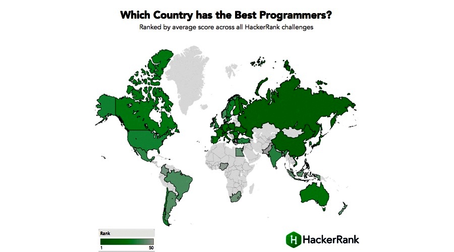 بهترین کشورهای برنامه نویسان دنیا
