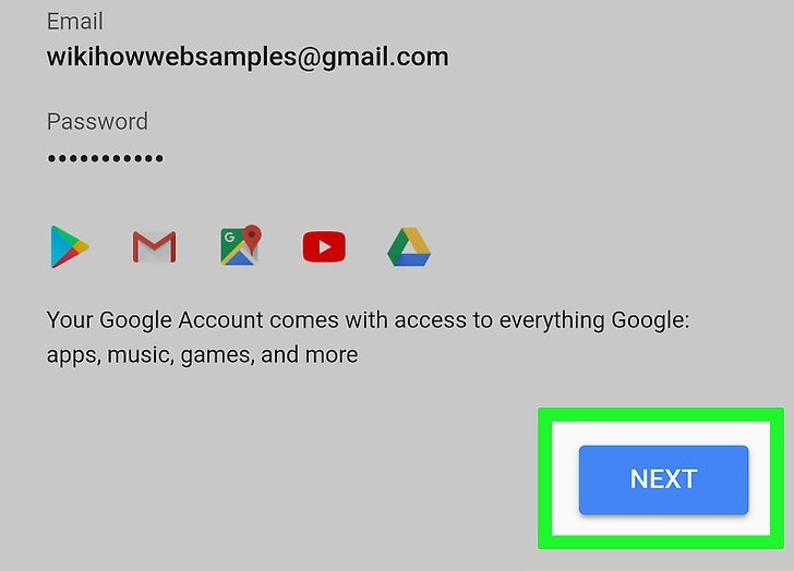 مرحله ورود به حساب جیمیل در گوشی اندروید