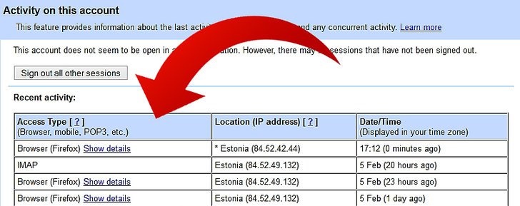 نحوه پیدا کردن دسترسی غیر مجاز به حساب جیمیل