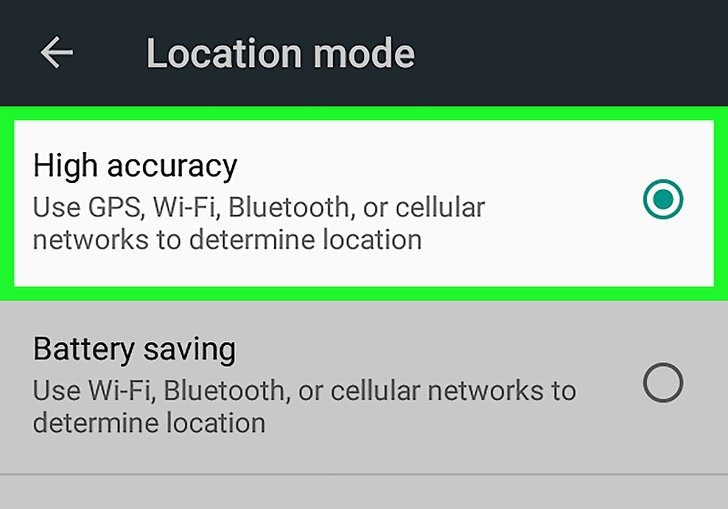 high accuracy در تنظیمات موقعیت مکانی گوشی های اندروید