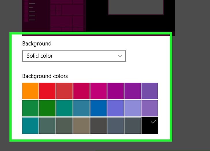 انتخاب رنگ پس زمینه برای کامپیوتر