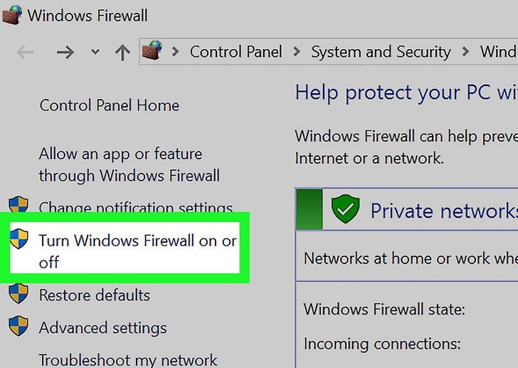 غیرفعال کردن فایروال در ویندوز 10 و 7