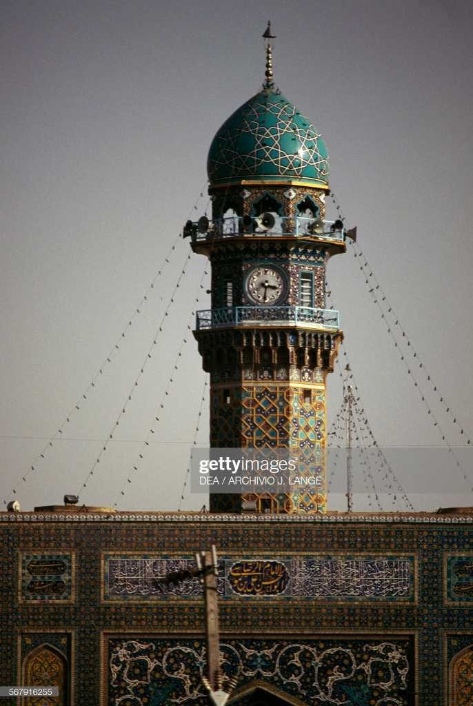 عکس گلدسته ساعت حرم رضوی