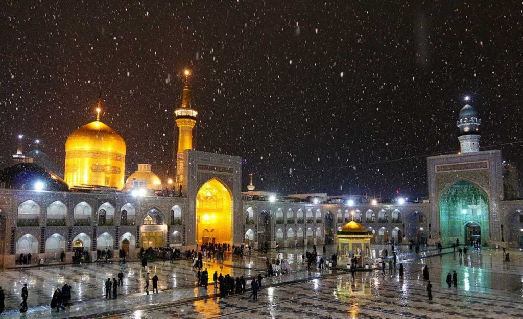 عکس حرم امام رضا در شب