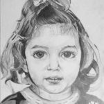 عکس نقاشی دختر بچه با سیاه قلم 