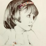 عکس نقاشی دختر بچه با سیاه قلم 