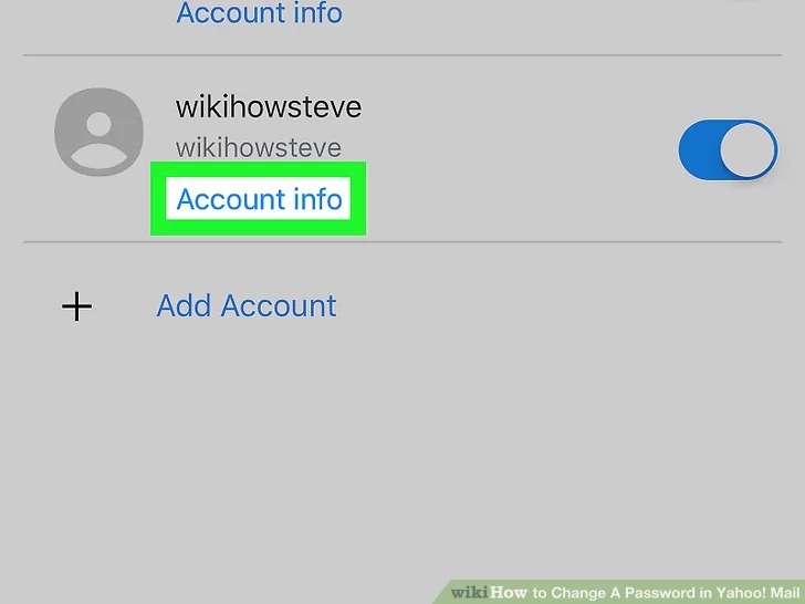 روی گزینه اطلاعات حساب "Account info" ضربه بزنید