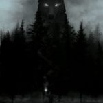عکس نقاشی سیاه قلم از گرگ در جنگل