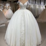 مدل لباس عروس ژورنالی دامن پف دار دو تیکه