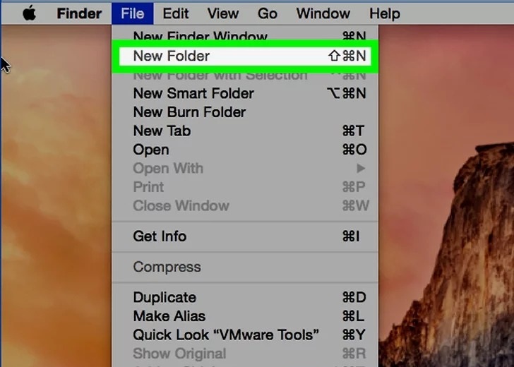 ساخت فولدر جدید در مک