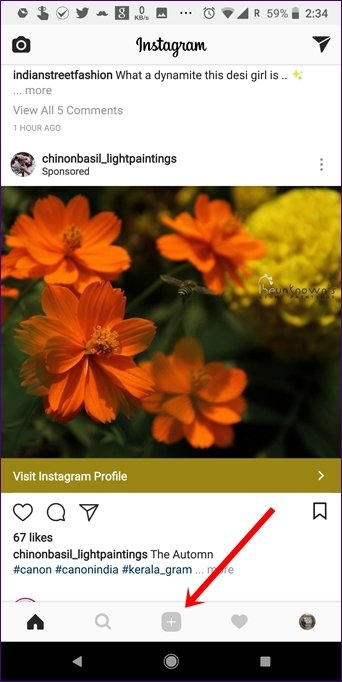 افزودن پست در اینستاگرام