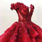 مدل لباس مجلسی بلند دخترانه رنگ قرمز