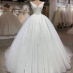 مدل لباس عروس پرنسسی یقه هفت