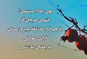 بوی یلدا را میشنوی انتهای خیابان آذر از کیست بهمراه متن کامل