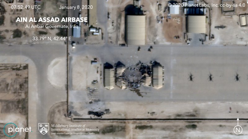 تصویر هوایی از پایگاه آمریکایی چند ساعت پس از حمله 