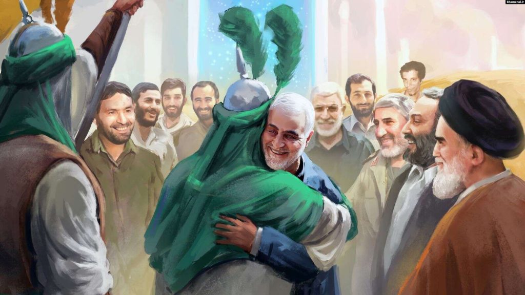 عکس نقاشی سردار سلیمانی ساده و زیبا به مناسبت شهادت ایشان