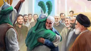 عکس نقاشی سردار سلیمانی ساده و زیبا به مناسبت شهادت ایشان