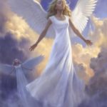 فرشته بالدار در آسمان