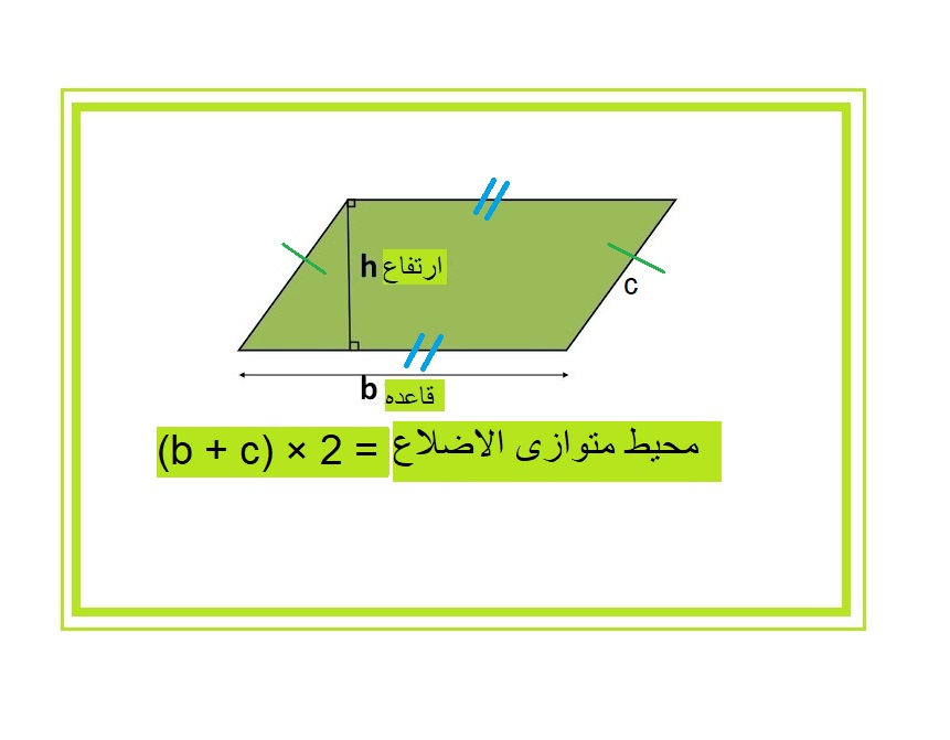 محاسبه محیط متوازی الاضلاع پنجم ابتدایی