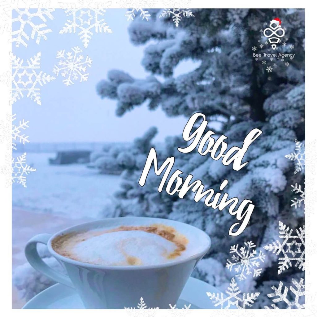 عکس فنجان چای در هوای برفی برای استوری اینستا و پروفایل