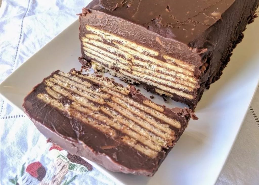 کیک با بیسکویت پتی بور بدون فر