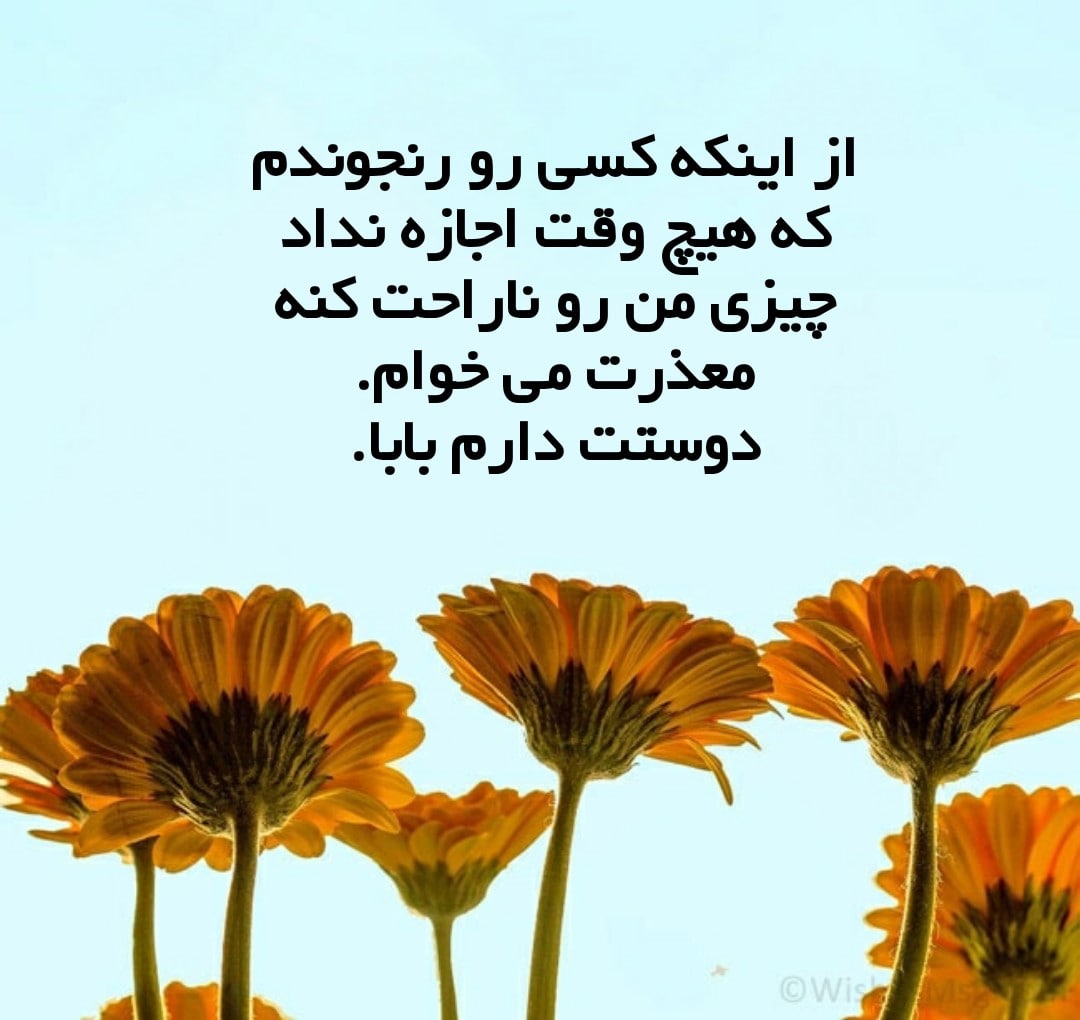 پیام عذرخواهی از پدر