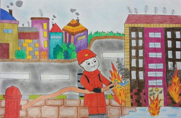 نقاشی آتش نشانی برای کودک