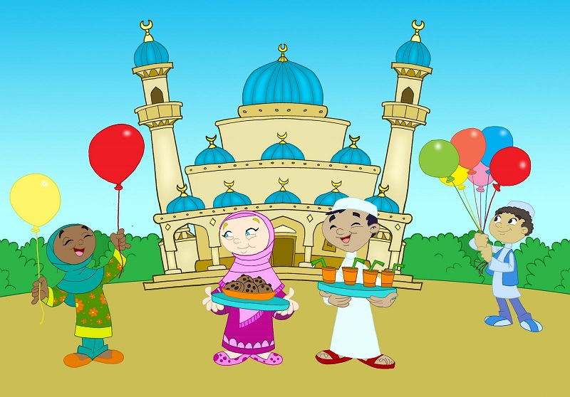 نقاشی عید فطر برای کودکان (ساده و زیبا)