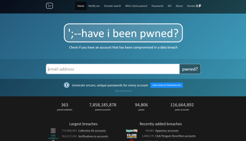 چگونه بفهمیم ایمیل هک شده: سایت Have I been pwned 