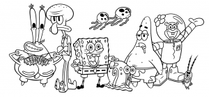 عکس نقاشی باب اسفنجی بدون رنگ