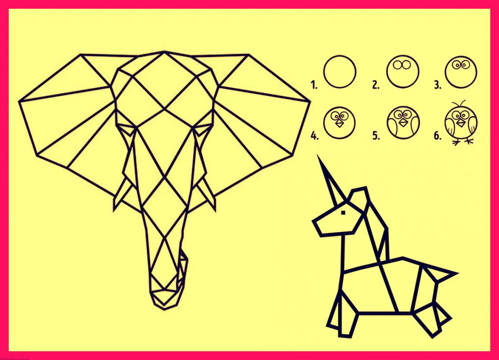 نقاشی با اشکال هندسی – نقاشی حیوانات با اشکال هندسی
