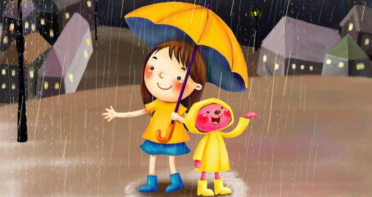 نقاشی درباره باران کودکانه