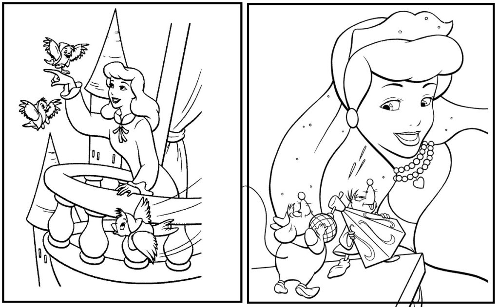 عکس سیندرلا برای رنگ آمیزی کودکان