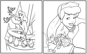 عکس سیندرلا برای رنگ آمیزی کودکان