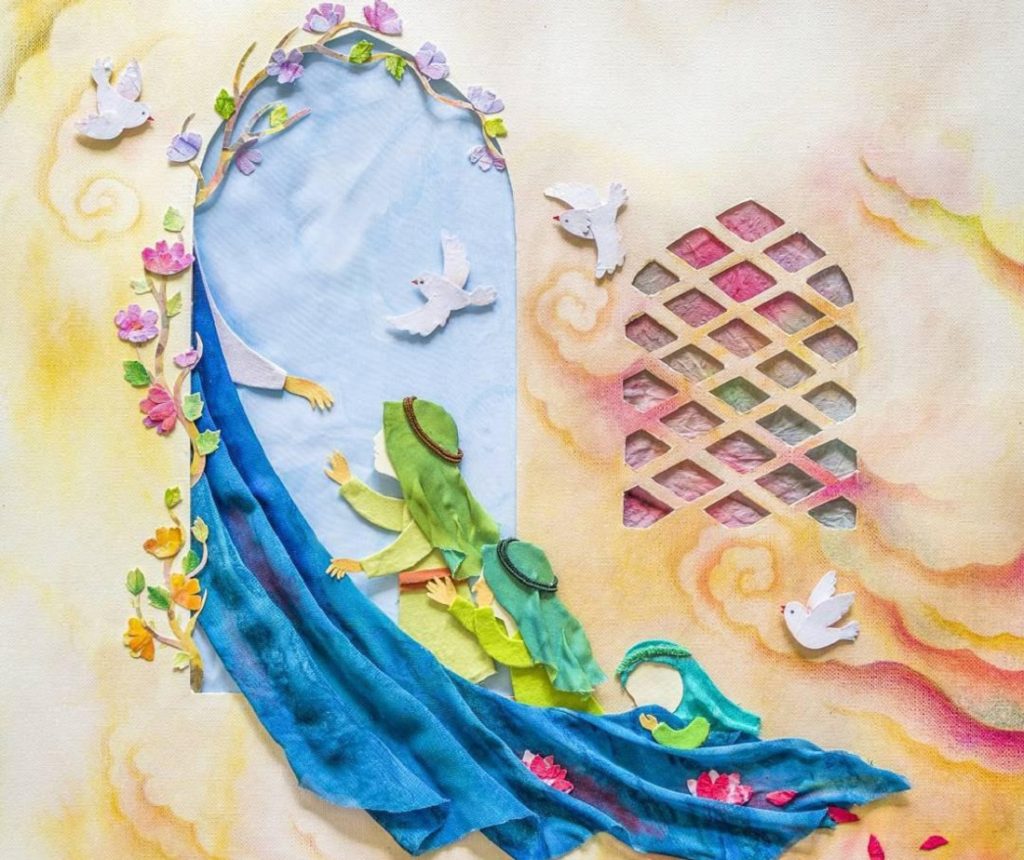 نقاشی حضرت فاطمه زهرا برای کودکان (ساده، بدون رنگ و رنگ آمیزی شده)