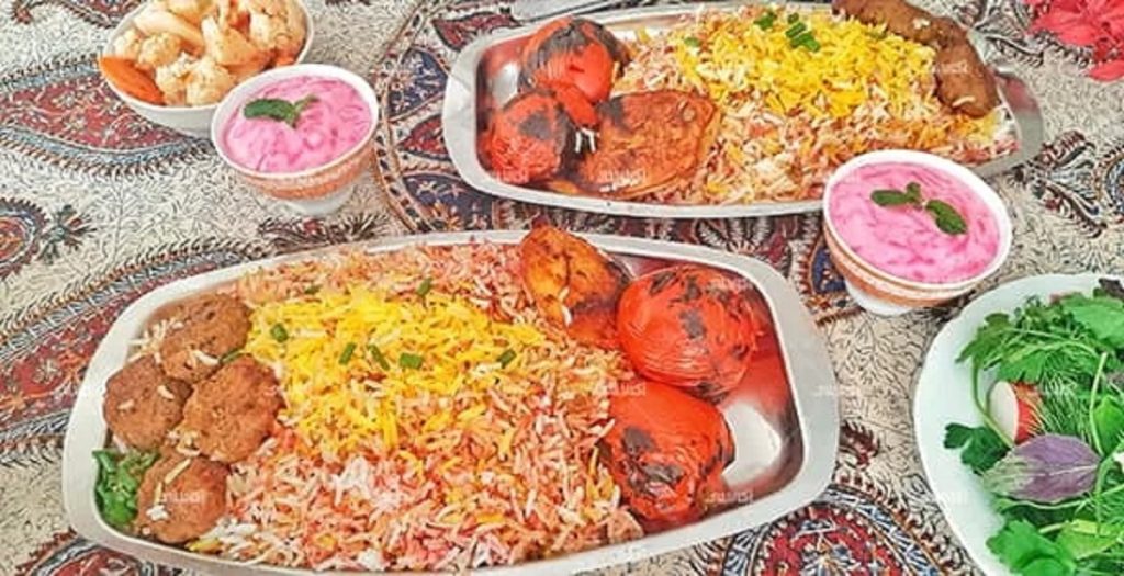 طرز تهیه سماق پلو با کباب تابه ای