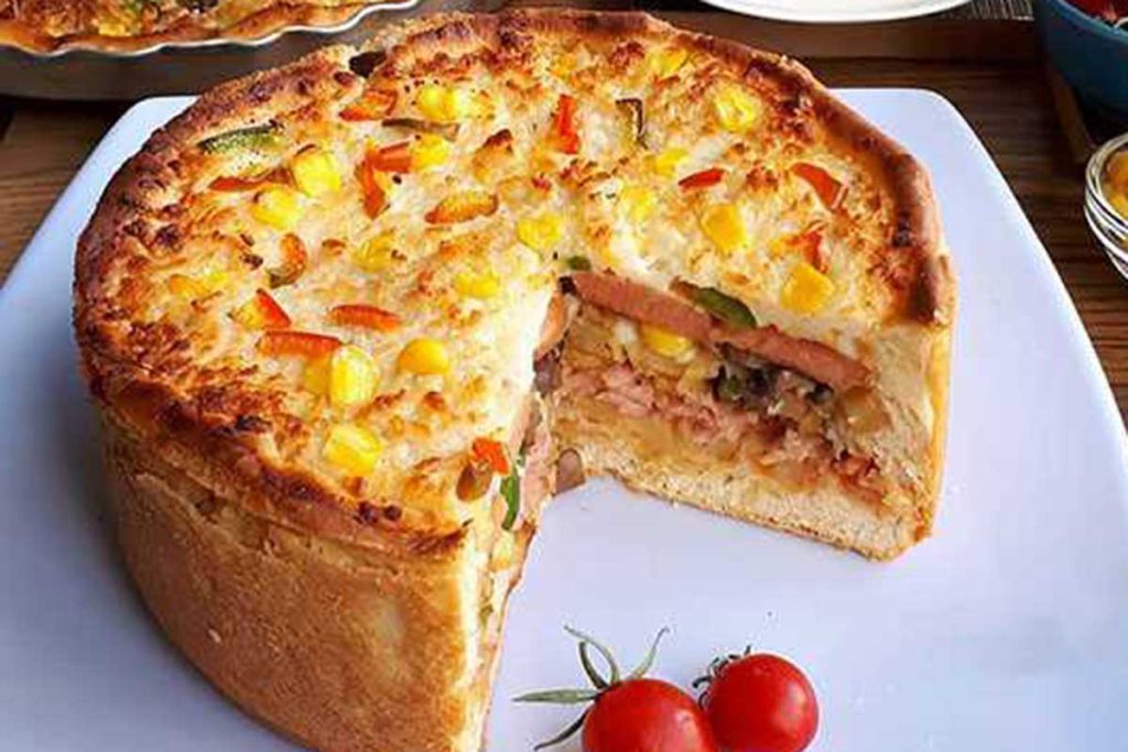 طرز تهیه کیک پیتزا با خمیر خانگی خوشمزه و متفاوت