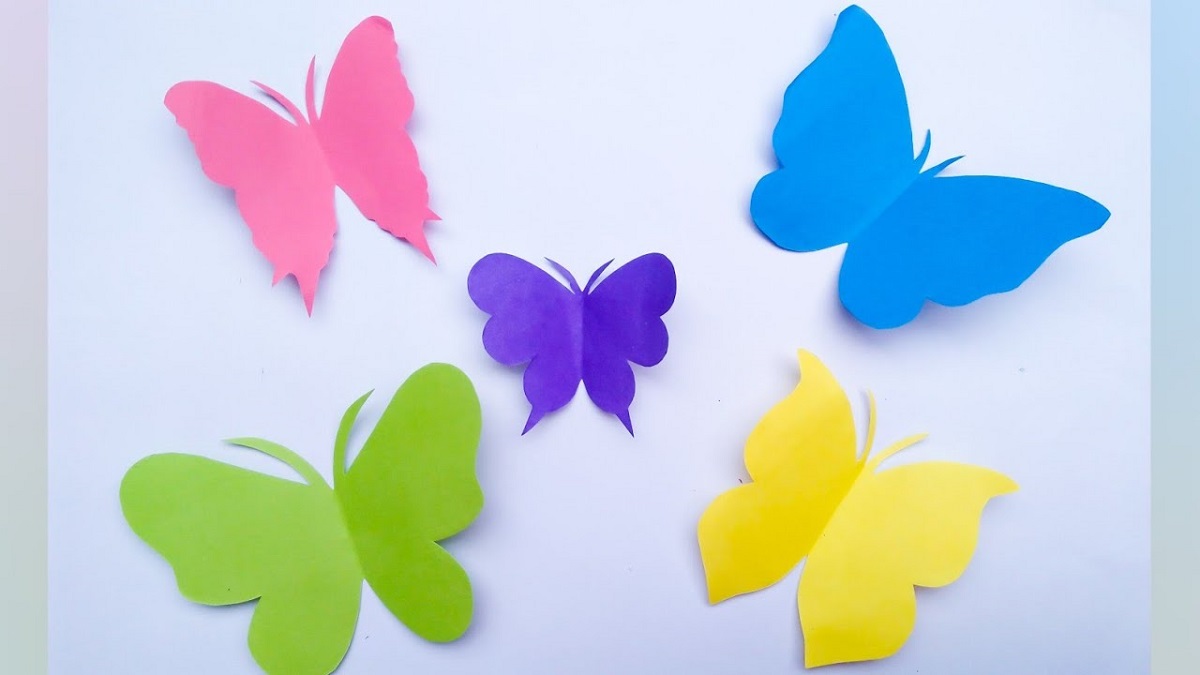 کاردستی پروانه با کاغذ رنگی برای کودکان