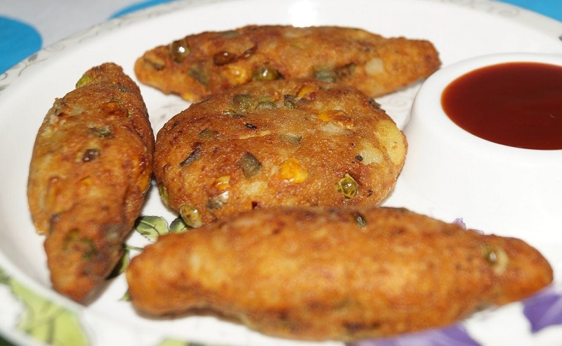 غذا کنار برنج ساده و راحت کتلت شیرازی