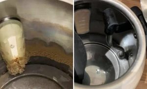 پاك كردن جرم داخل كتری با سرکه و آبلیو