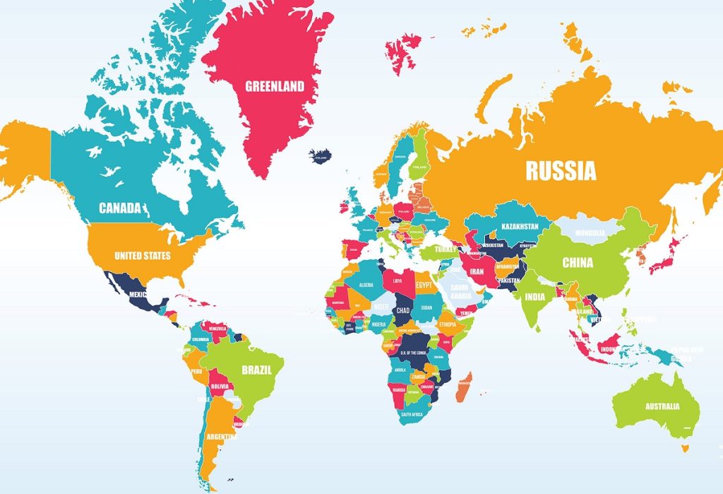 مساحت کشورهای جهان به ترتیب از بزرگترین