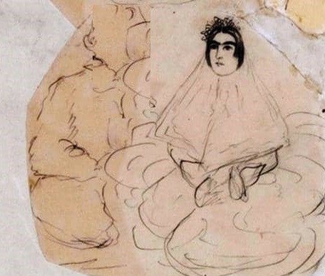 نقاشی سیاه قلم ناصرالدین شاه از جیران
