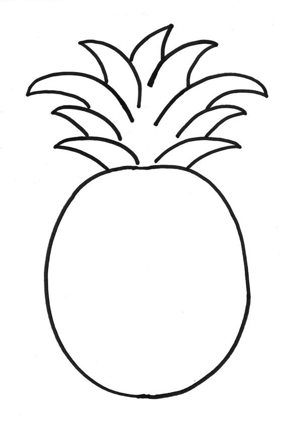 نقاشی آناناس ساده برای کودکان