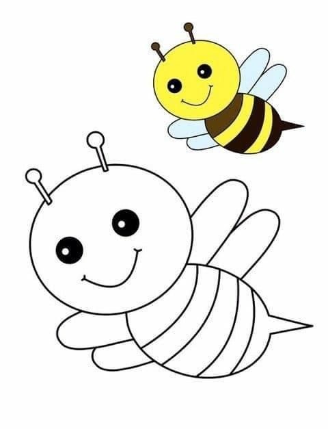 نقاشی زنبور ساده برای کودکان