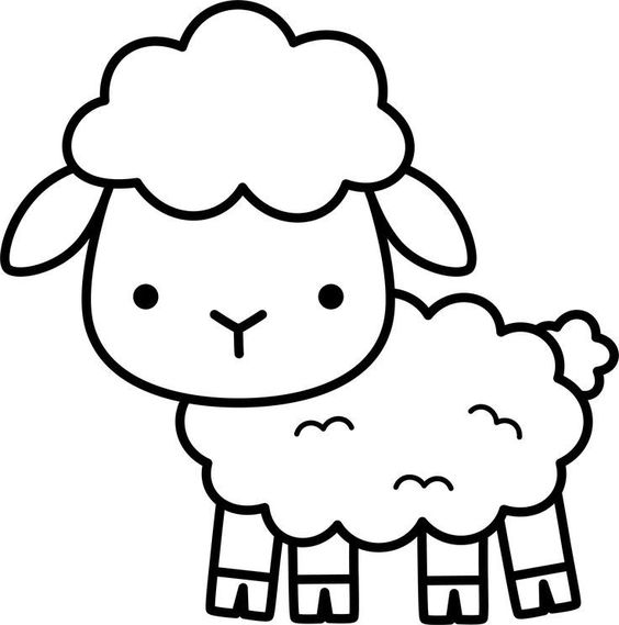 نقاشی ساده گوسفند