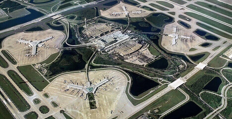 فرودگاه بین المللی اورلاندو (MCO) – 69.6 کیلومتر مربع
