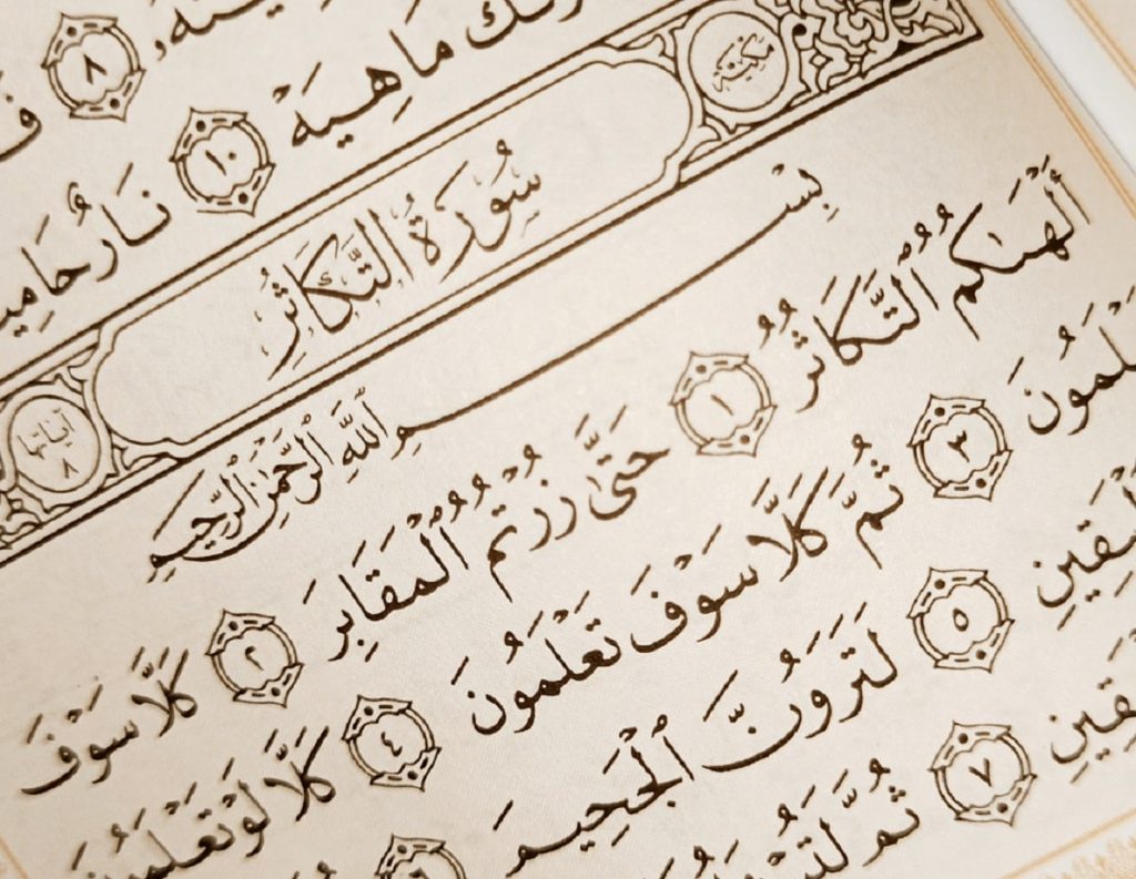 متن سوره تکاثر بدون ترجمه و با ترجمه + pdf با فونت درشت و صوت