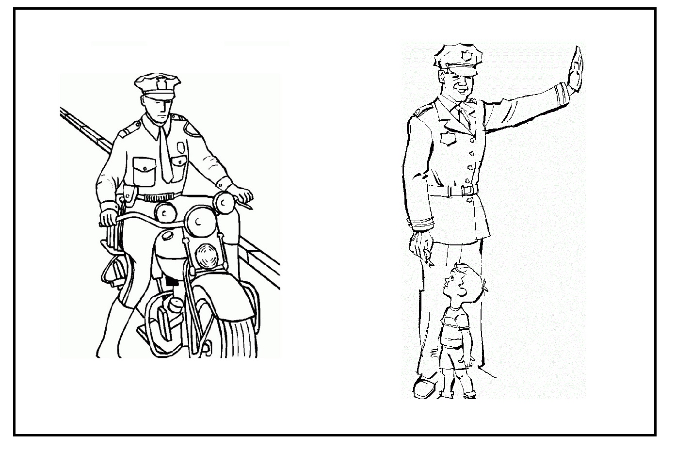 نقاشی پلیس نیروی انتظامی برای کودکان ساده
