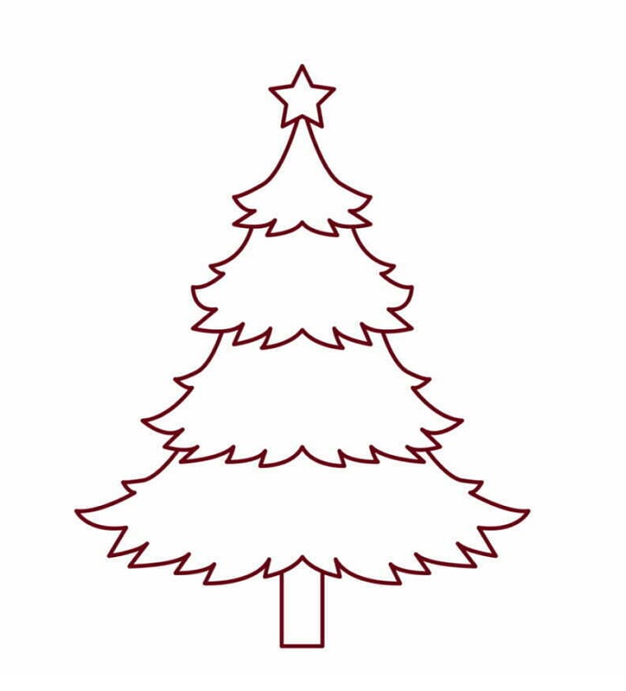 نقاشی درخت کریسمس ساده