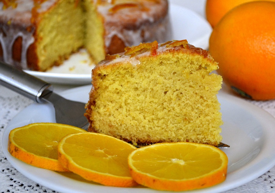 کیک پرتقالی زعفرانی